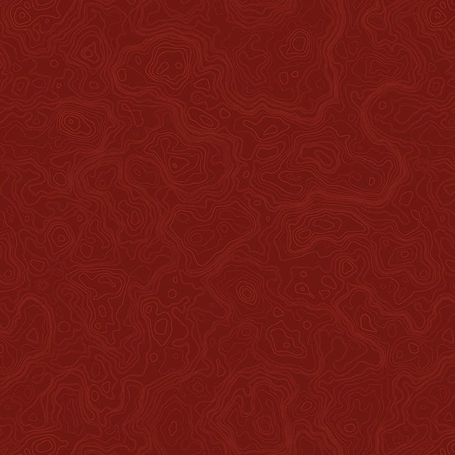 Cotton Print Burgundy Topography Map Fabric 44/45"