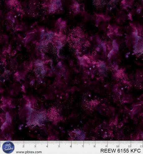 Cotton Wideback Fabric Burgundy Wine Underwater Reef 108"