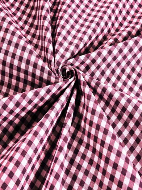 Gingham 1/4" Checkered Poly Cotton Fabric - Checkered Pattern, 57/58" Width (1 Yard)