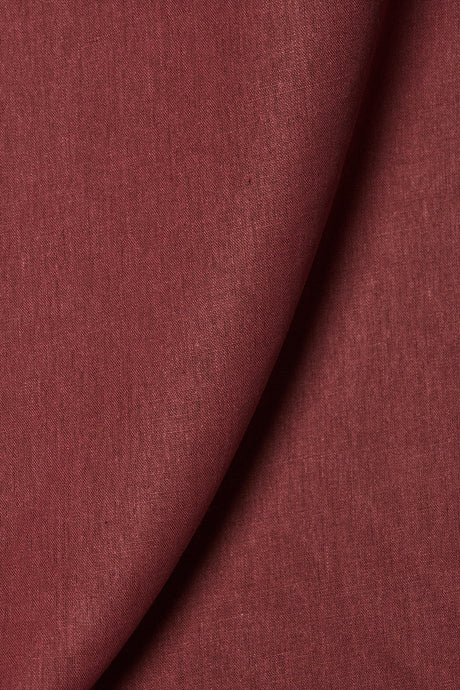 1 Yard Burgundy Linen Silk Fabric, Elegant Midweight Woven Material 54 Inches Wide