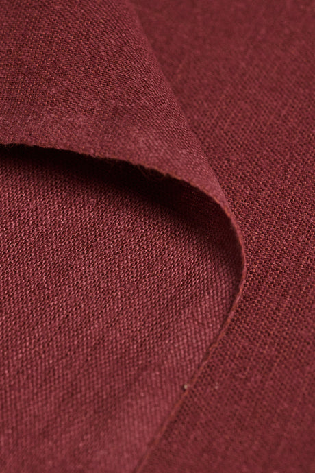 Linen Silk Blend Burgundy Fabric