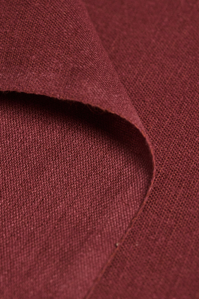 Linen Silk Blend Burgundy Fabric