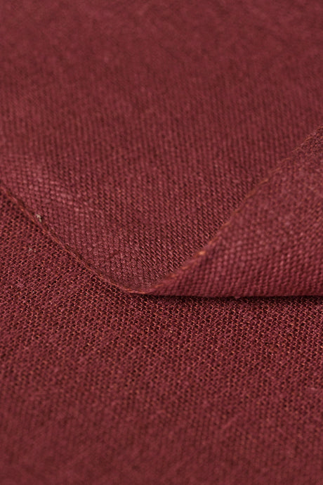 1 Yard Burgundy Linen Silk Fabric, Elegant Midweight Woven Material 54 Inches Wide