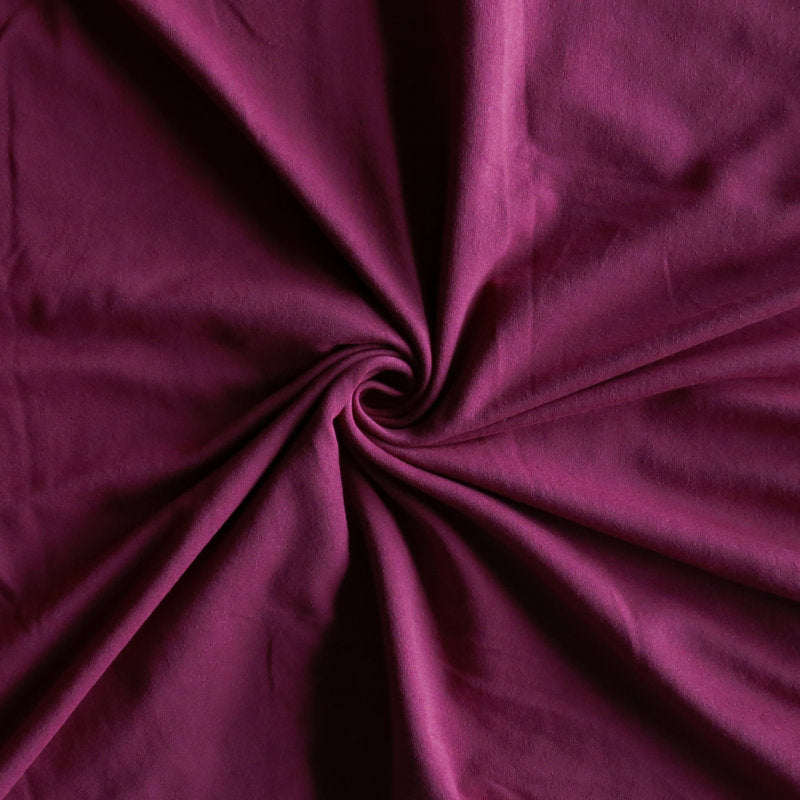 Cotton Lycra Jersey Knit Fabric Burgundy