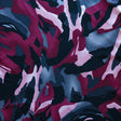 Poly Spandex Swimsuit Fabric Burgundy Grey Black Abstract Print