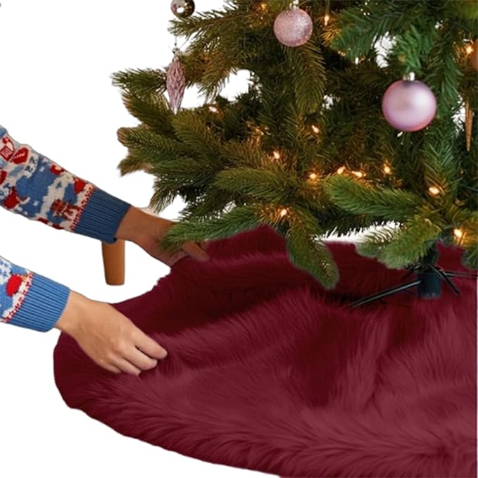 Faux Fur Christmas Tree Skirt 36 Inch