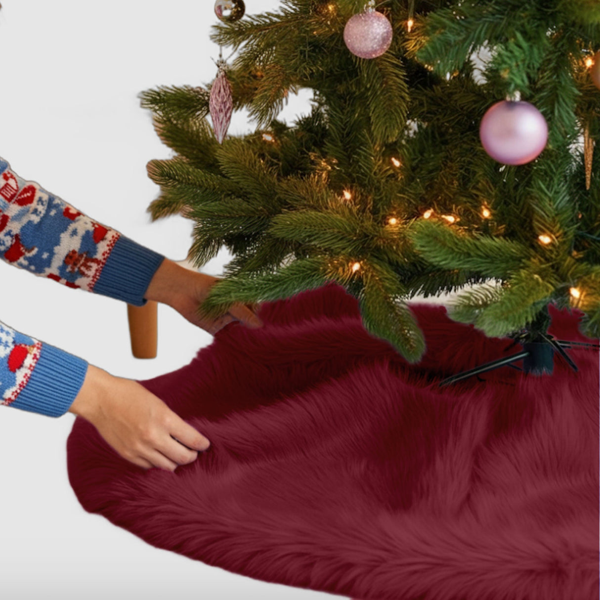 Faux Fur Christmas Tree Skirt 30 Inch