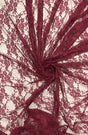 Burgundy Stretch Lace Nylon Spandex Fabric - Burgundy Floral Lace Sheer, 58/60" Width (1 Yard)