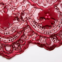 1 Yard Tulle Lace Fabric with 3D Embroidered Applique Design, 52" Wide