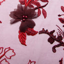 1 Yard Tulle Lace Fabric with Two Tone Embroidered Splendid 3D Floral Pattern, 52" Wide