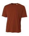 A4 N3142 Cooling Performance Crew Micro Poly Interlock Fabric - Burnt Orange, 4.0 Ounce, Moisture Wicking, Quick Stain Release (1 Piece)
