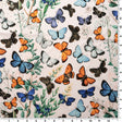 Butterflies In Flight Nylon Spandex Fabric - Blue Butterfly Print, 55/56" Width (1 Yard)