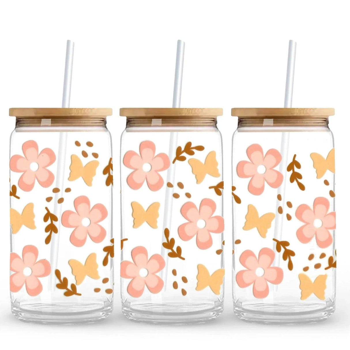 UV DTF Wrap - Butterfly Flowers (9.7" x 4.3")