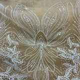1 Yard Beaded & Sequined Lace Fabric Embroidered on 100% Polyester Net Mesh 52" Wide
