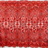 1 Yard Rust Beaded Sequined Floral Sparkling Lace Fabric Embroidered on Polyester Net Mesh 52 inch Width