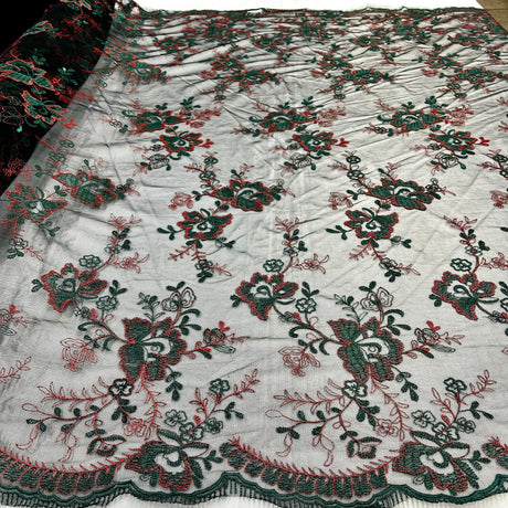 Embroidered Lace Fabric 100% Polyester Net Mesh 51"