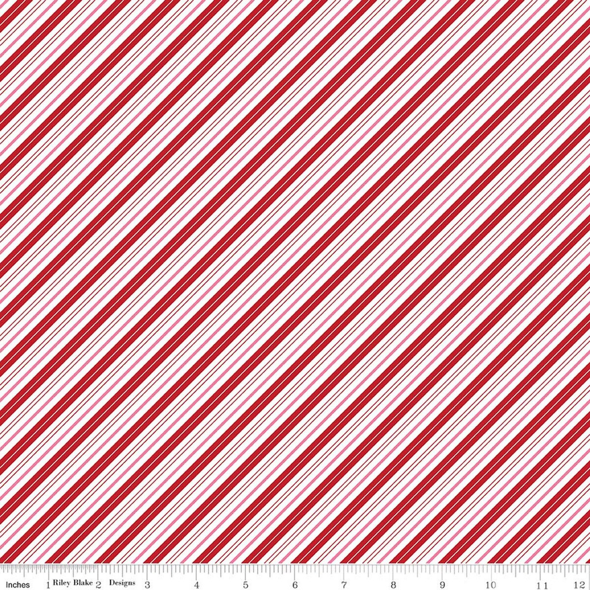 Quilting Cotton Candy Cane Stripes Claus & Co. Riley Blake Designs