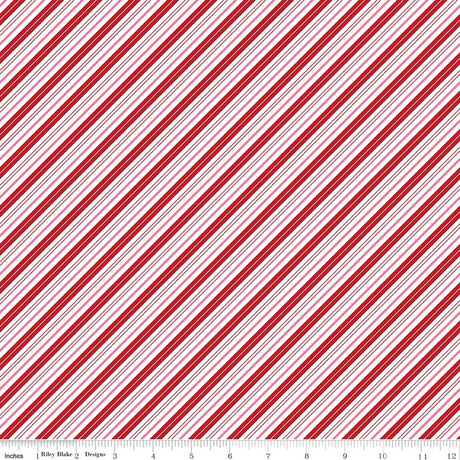 Quilting Cotton Candy Cane Stripes Claus & Co. Riley Blake Designs