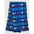 Tarkwa Symbolism 100% Cotton Fabric - Shades Of Blue, Green, White, 46" Width (Per Yard)