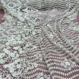 Beaded 3D Floral Lace Mesh