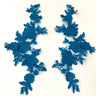 1 Pair 3D Floral Lace Applique Embroidered on 100% Polyester Net Mesh 12" x 4" Each Side