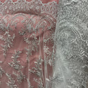 Embroidered Mesh Corded Bridal Lace