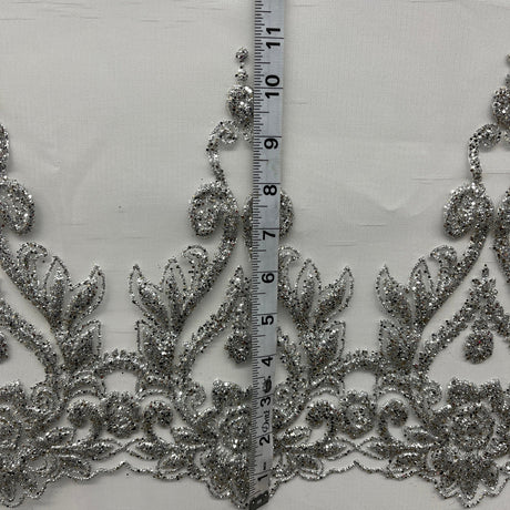 1 Yard Glitter Mesh Fabric 100% Polyester, Sparkling Sheer Lace Material