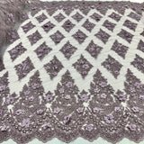 Beaded 3D Floral Lace Mesh