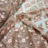 Beaded 3D Floral Lace Mesh