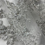 Beaded 3D Floral Lace Fabric 52" Wide