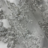 Beaded 3D Floral Lace Mesh
