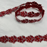 Beaded Corded Lace Trimming Embroidered On 100 Percent Polyester Organza Fabric - 3/4" Width, Multiple Colors (1 Yard)