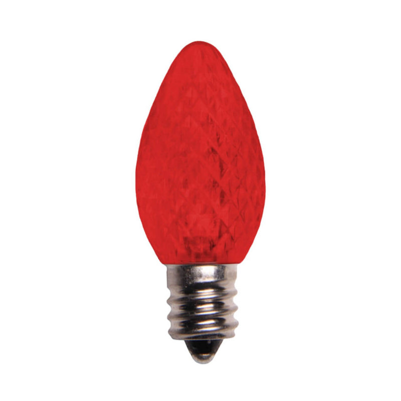 C7 Platinum Elite LED SMD Bulbs – 25 Pack Faceted Red Commercial Grade Christmas Lights