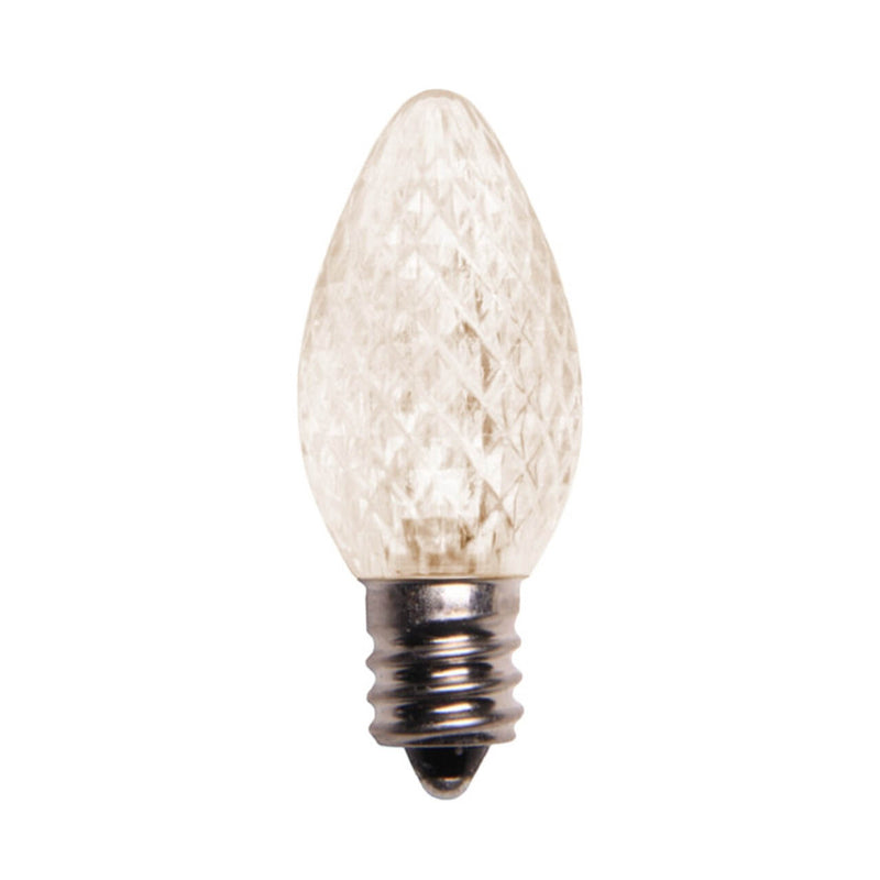 C7 Platinum Elite LED SMD Bulbs – 25 Pack Faceted Warm White Commercial Grade Christmas Lights