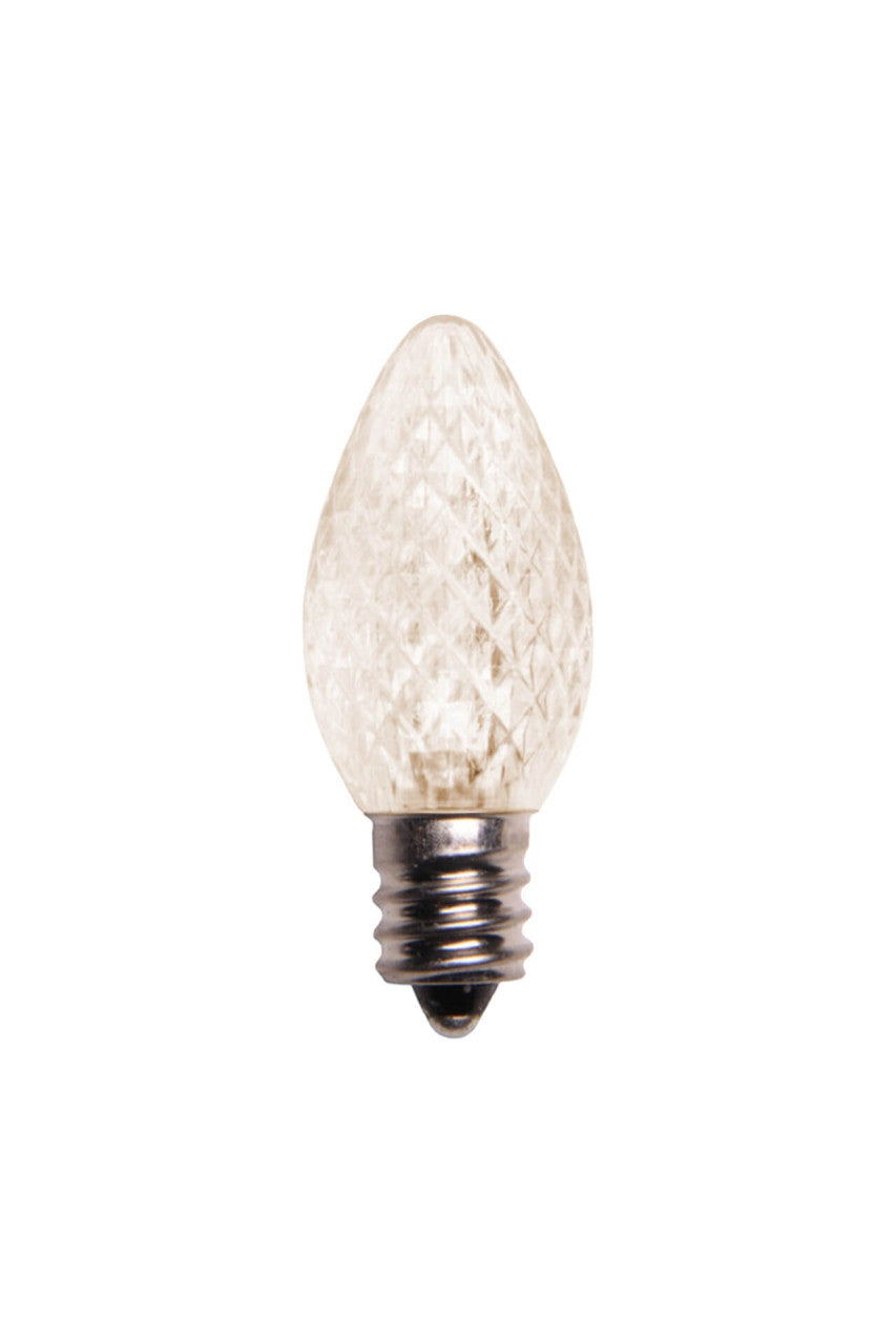 C7 Platinum Elite LED SMD Bulbs – 25 Pack Faceted Warm White Commercial Grade Christmas Lights