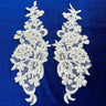 Beaded Corded Floral Lace Applique Ivory