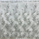 Beaded Floral Lace Fabric Embroidered On 100 Percent Polyester Net Mesh - Gold, Silver, Dark Sage, Floral Beaded Embroidery, 51" Wide (1 Yard)