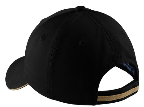 Sandwich Bill Cap with Striped Closure