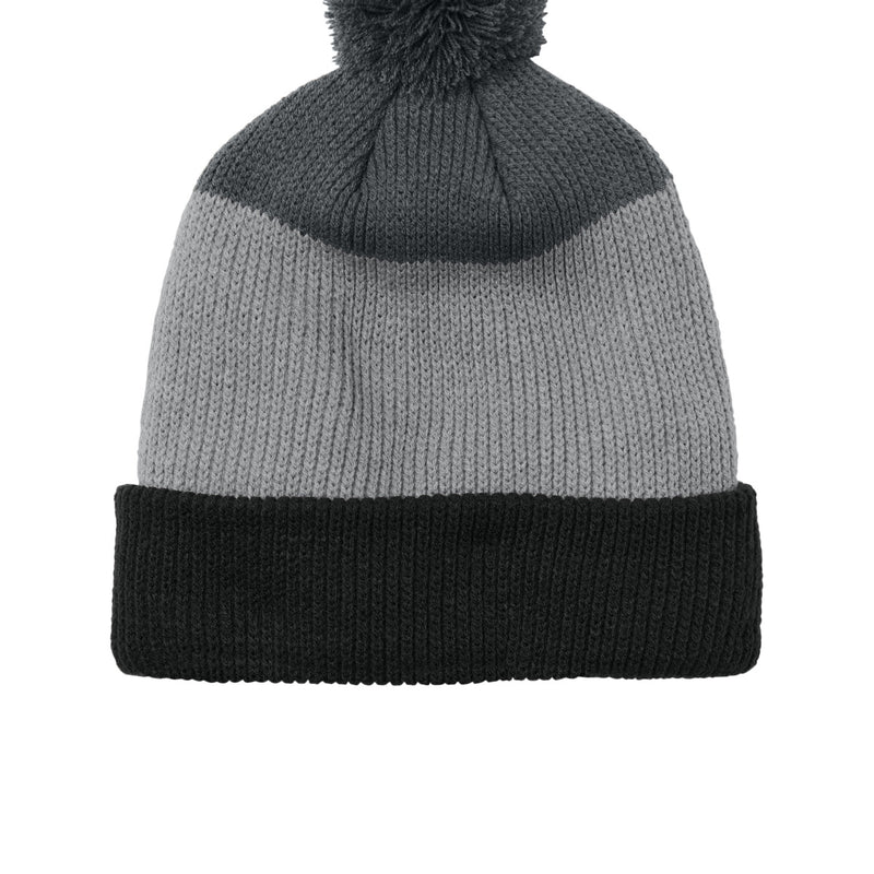 Port Authority® Cozy Striped Pom Beanie