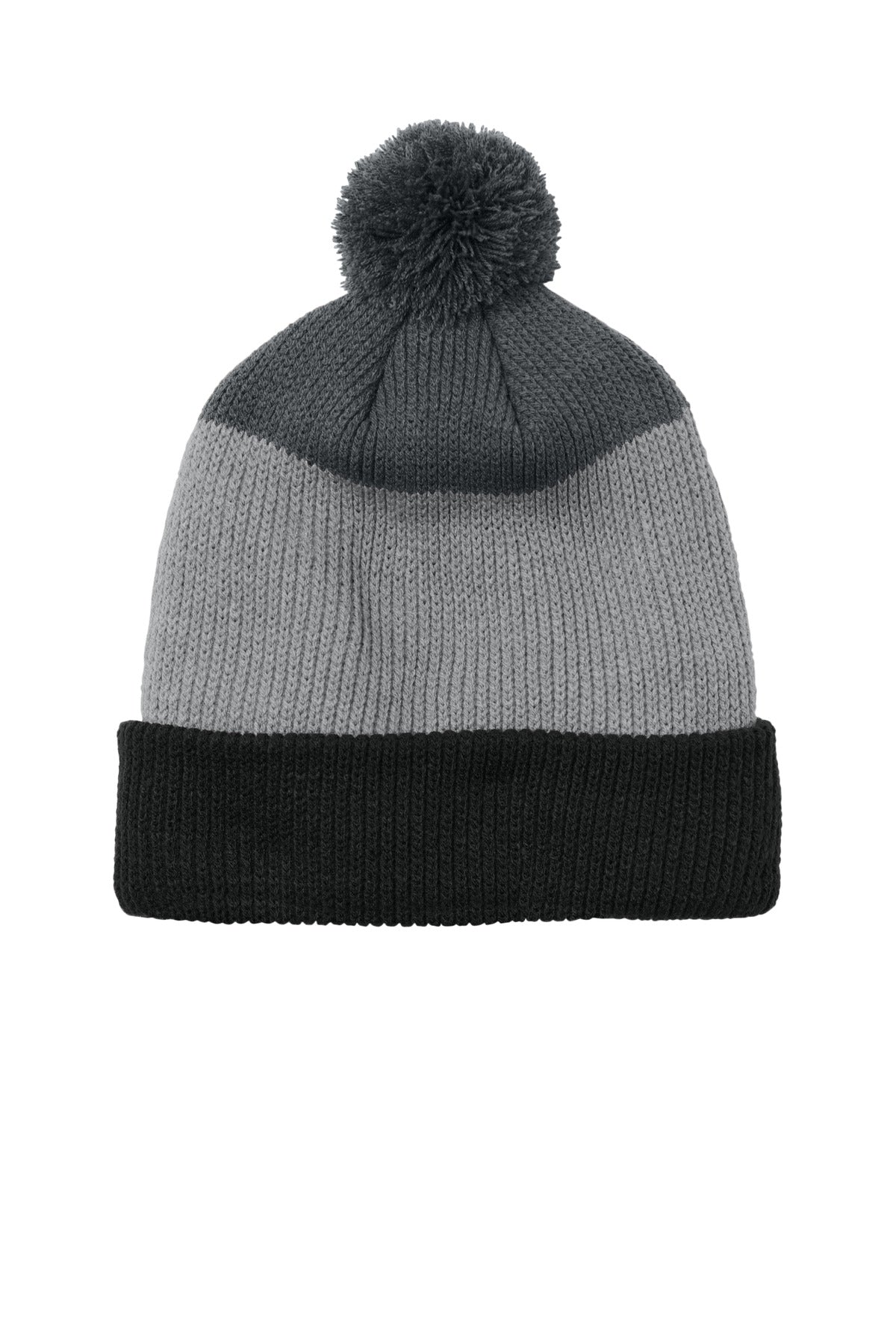 Port Authority® Cozy Striped Pom Beanie