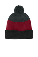 Port Authority® Cozy Striped Pom Beanie