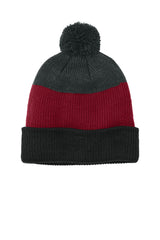 Port Authority® Cozy Striped Pom Beanie