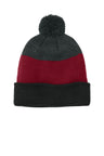 Port Authority® Cozy Striped Pom Beanie