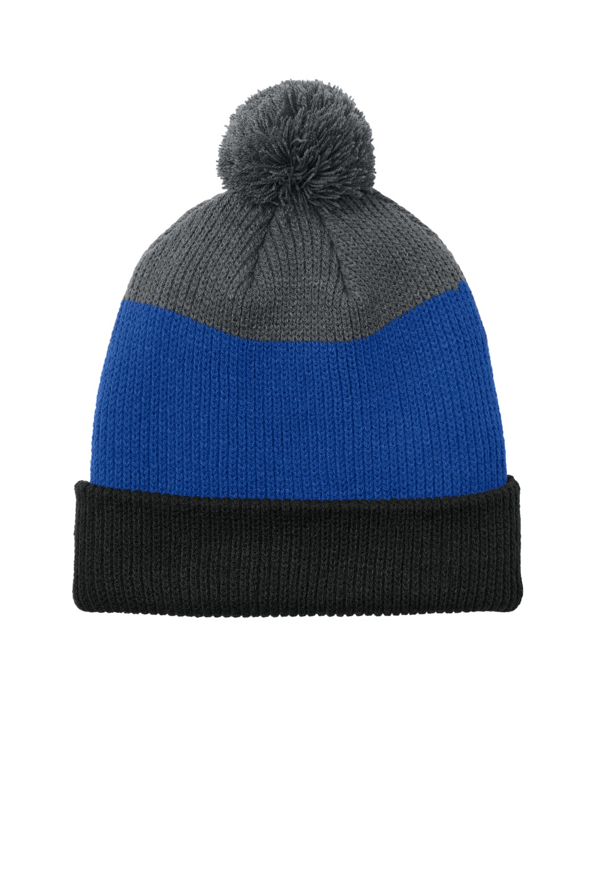 Port Authority® Cozy Striped Pom Beanie