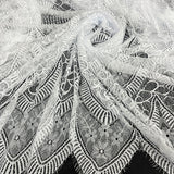 3 Yards Chantilly Embroidered Lace Fabric with Eyelash Scallop