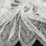Embroidered Chantilly Lace Fabric with Eyelash Scallop