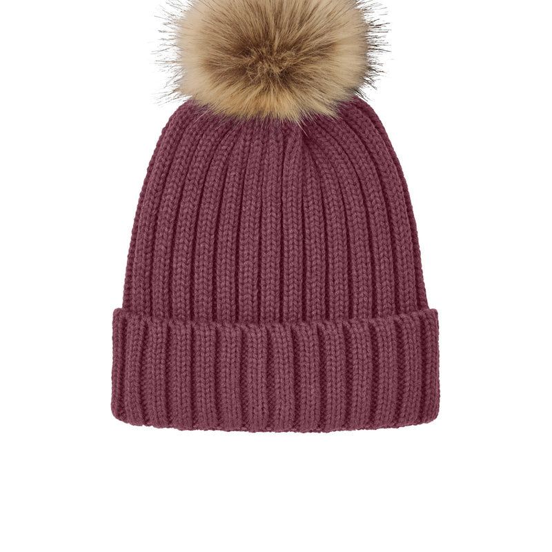 Port Authority® Faux Fur Pom Beanie