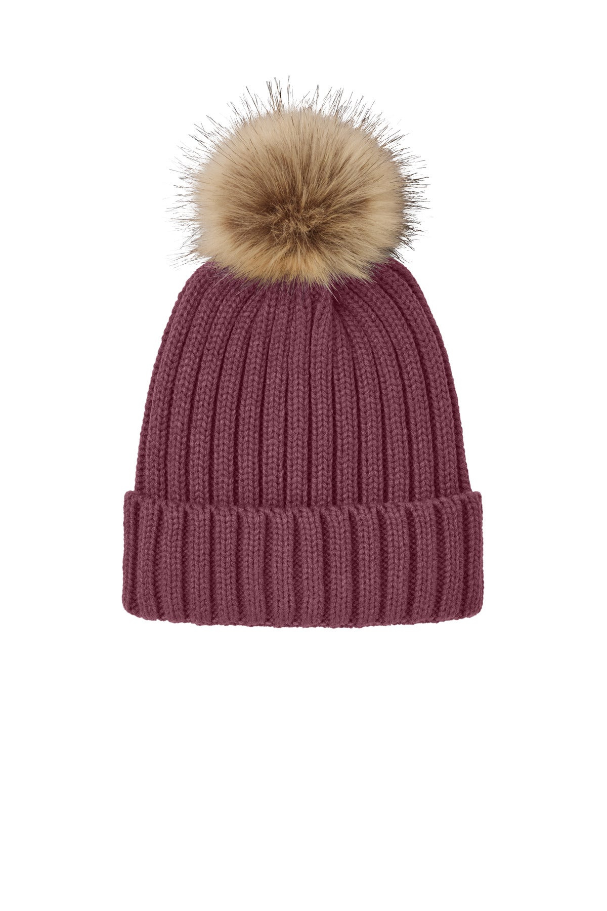 Port Authority® Faux Fur Pom Beanie