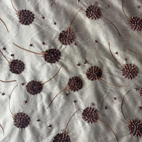 Carrie Silk Fabric - Embroidered Floral, 54" Width (1 Yard)