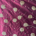 Carrie Silk Fabric - Embroidered Floral, 54" Width (1 Yard)